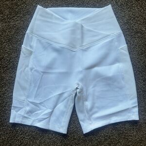 Women's White High-Waisted Shorts